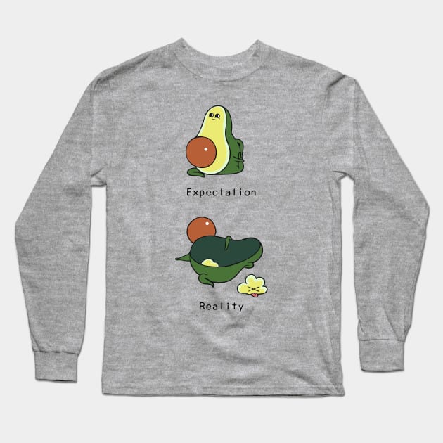 Avocado First Time Yoga Long Sleeve T-Shirt by huebucket